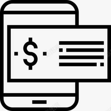 智能手机财务战略3线性图标图标