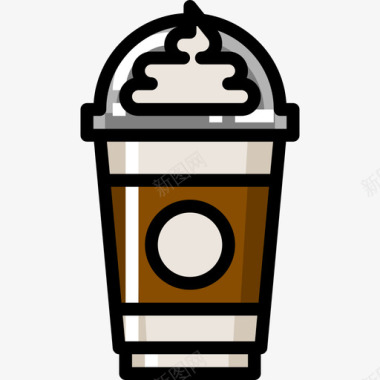 冰沙咖啡店的图标线性颜色图标
