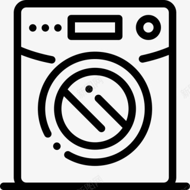 洗衣机酒店90线性图标图标