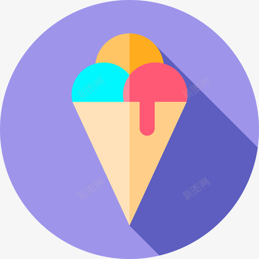 冰激凌甜点和糖果2个平的图标svg_新图网 https://ixintu.com 冰激凌 平的 甜点和糖果2个
