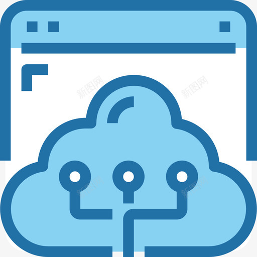 云网络和数据库4蓝色图标svg_新图网 https://ixintu.com 云 网络和数据库4 蓝色