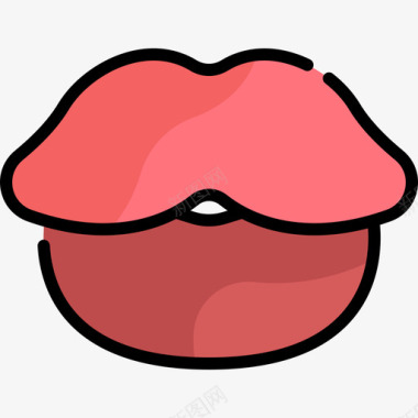 嘴唇情人节42线性颜色图标图标