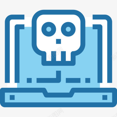 笔记本电脑黑客8蓝色图标图标