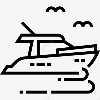 游艇旅行3直线图标图标
