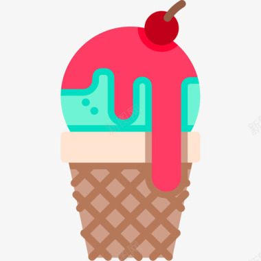 冰淇淋热带8平的图标图标