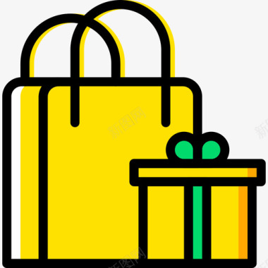 购物袋派对31黄色图标图标