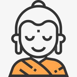 印度象征佛陀印度象征黄影图标高清图片