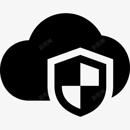 云安全受保护屏蔽图标svg_新图网 https://ixintu.com 云安全 受保护 屏蔽 网络安全