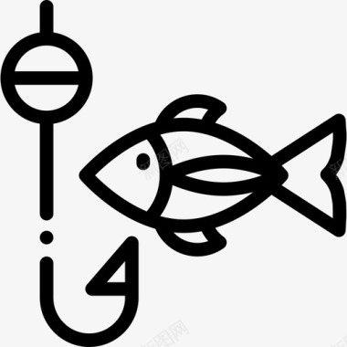 钓鱼户外活动15线性图标图标