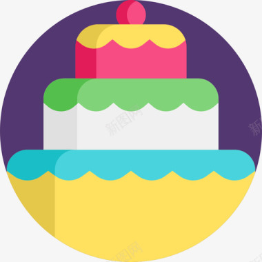 蛋糕生日26扁平图标图标