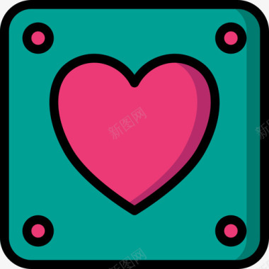 心脏电子游戏9线性颜色图标图标