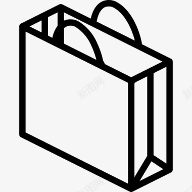 购物袋包装和运输3线性图标图标