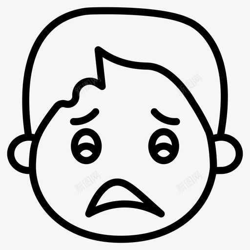 悲伤失望表情符号图标svg_新图网 https://ixintu.com 失望 悲伤 笑脸和表情线第一卷 脸 表情符号