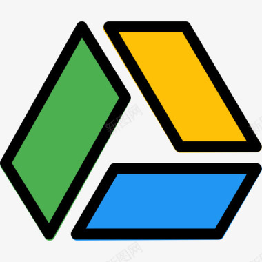 谷歌硬盘社交媒体图标3线性颜色图标