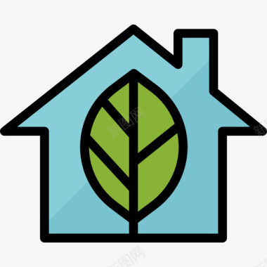 生态住宅生态92线性颜色图标图标