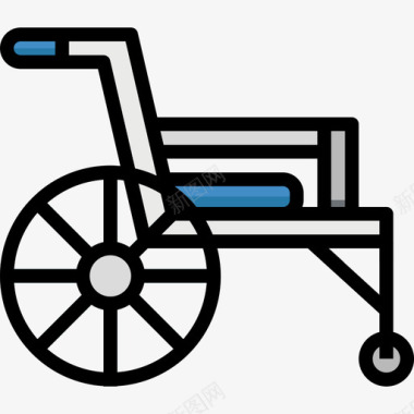 轮椅医用99线性颜色图标图标
