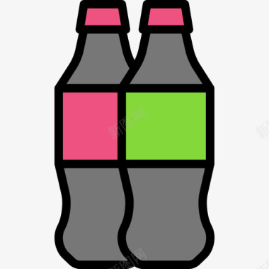 软饮料食品87线性颜色图标图标