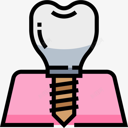 植入物牙医5线性颜色图标svg_新图网 https://ixintu.com 植入物 牙医5 线性颜色