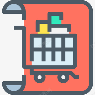 购物清单购物和电子商务4线性颜色图标图标
