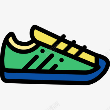 运动鞋巴西线性颜色图标图标