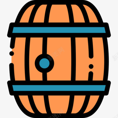桶装啤酒8线性颜色图标图标