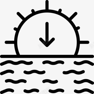 日落57号天气直线型图标图标