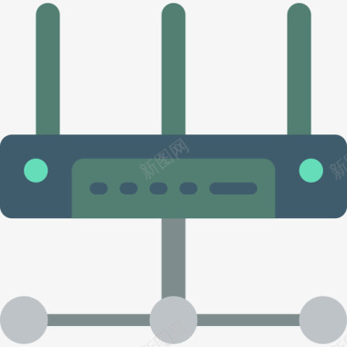 路由器网络3扁平图标图标