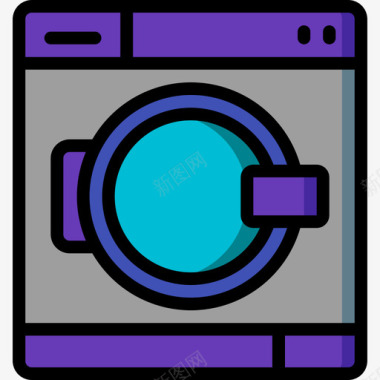 洗衣机家用电器5线性颜色图标图标