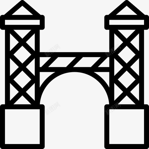 拱门建筑5线性图标svg_新图网 https://ixintu.com 建筑5 拱门 线性