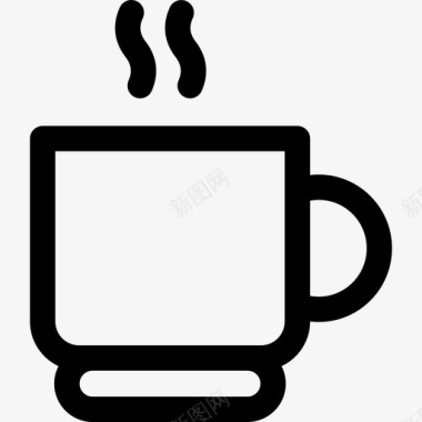 咖啡杯商务管理17直线型图标图标