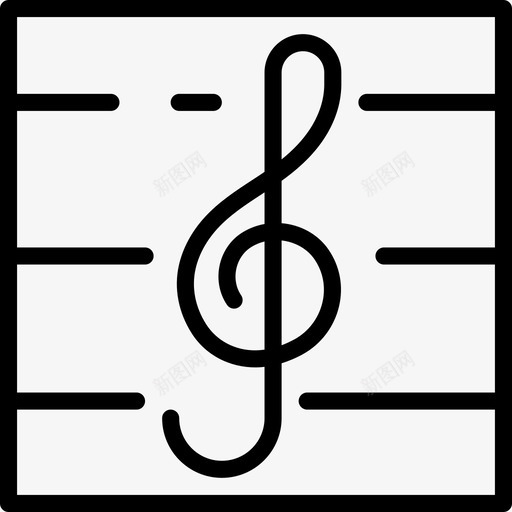 谱号音乐和乐器7线性图标svg_新图网 https://ixintu.com 线性 谱号 音乐和乐器7