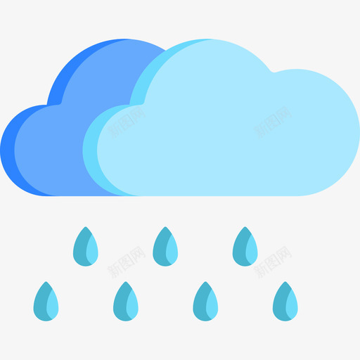 雨春天17平坦图标svg_新图网 https://ixintu.com 平坦 春天17 雨