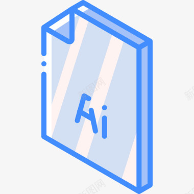 AI文件夹和文件蓝色图标图标