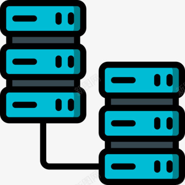 服务器网络和数据库10线性颜色图标图标