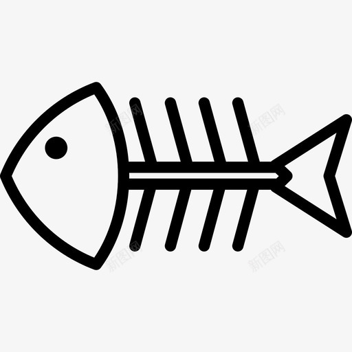 鱼骨食物88直线型图标svg_新图网 https://ixintu.com 直线型 食物88 鱼骨