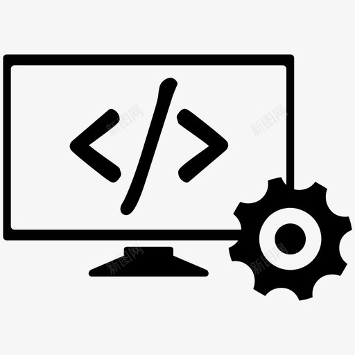编程编码开发图标svg_新图网 https://ixintu.com 开发 数字体系结构 编码 编程