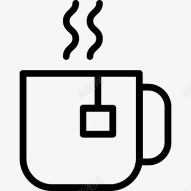 茶饮料和饮料3线性图标图标