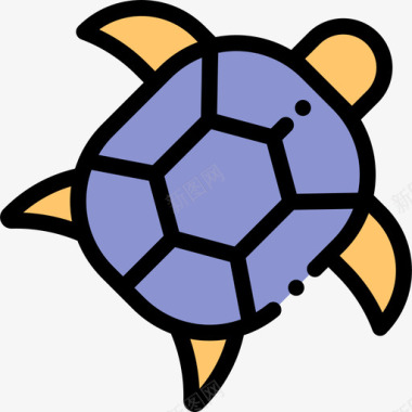 海龟热带15线形颜色图标图标