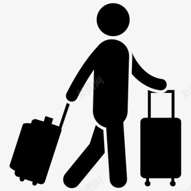 乘客航空旅行机场人图标图标