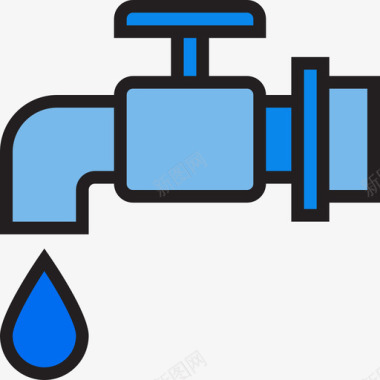水龙头水管工工具6线颜色图标图标
