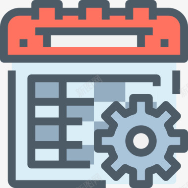 日历商务管理13线颜色图标图标
