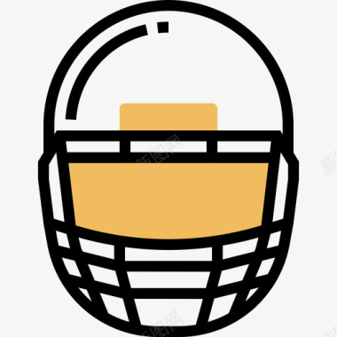 头盔美式足球4黄色阴影图标图标