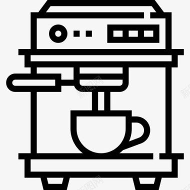 浓缩咖啡饮料9线性图标图标