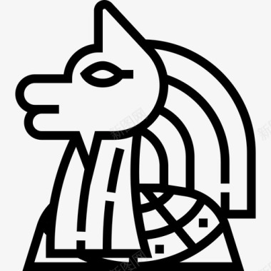 阿努比斯埃及符号2直线图标图标