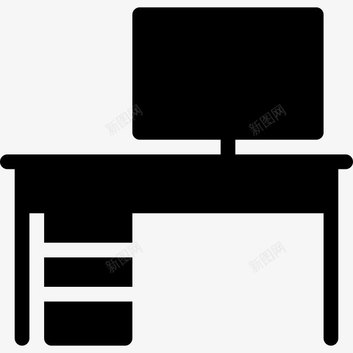办公桌家具32已填充图标svg_新图网 https://ixintu.com 办公桌 家具32 已填充