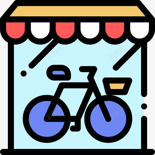 商店自行车14线颜色图标svg_新图网 https://ixintu.com 商店 线颜色 自行车14