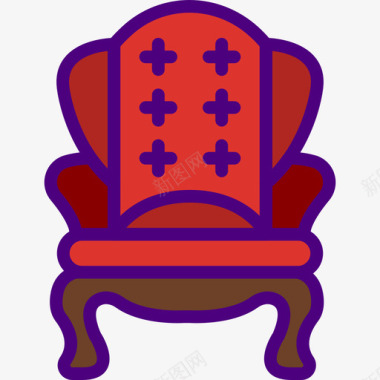椅子家具和家居6线性颜色图标图标
