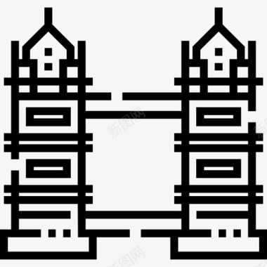 塔桥英格兰12直线图标图标