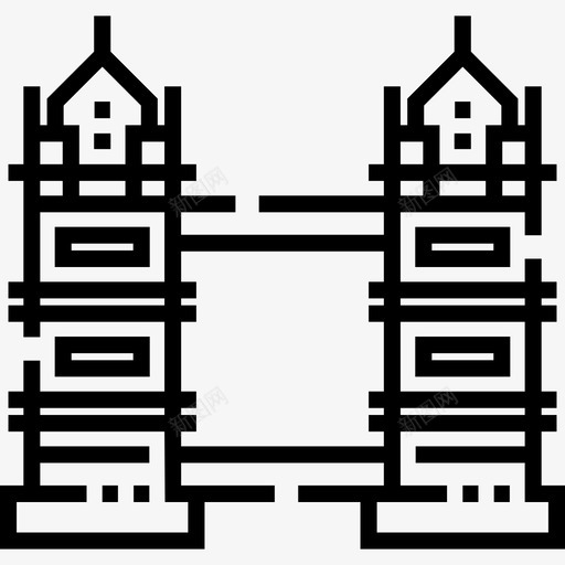 塔桥英格兰12直线图标svg_新图网 https://ixintu.com 塔桥 直线 英格兰12