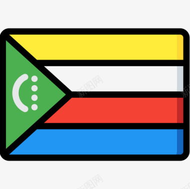 科摩罗国旗10线颜色图标图标